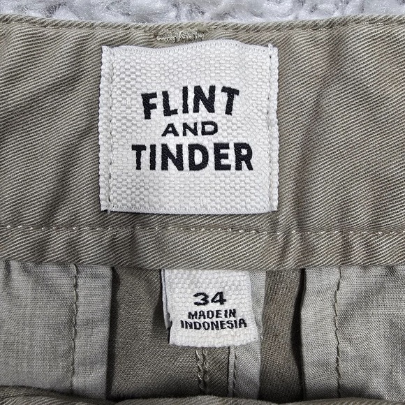 Flint and Tinder Shorts Mens 34 (Fits 32x6.5) Beige Chino Flat Front Office - Picture 4 of 13